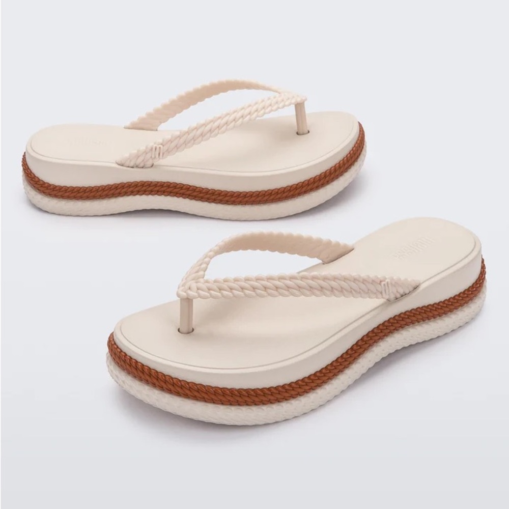Melissa Cream and Brown Sandals